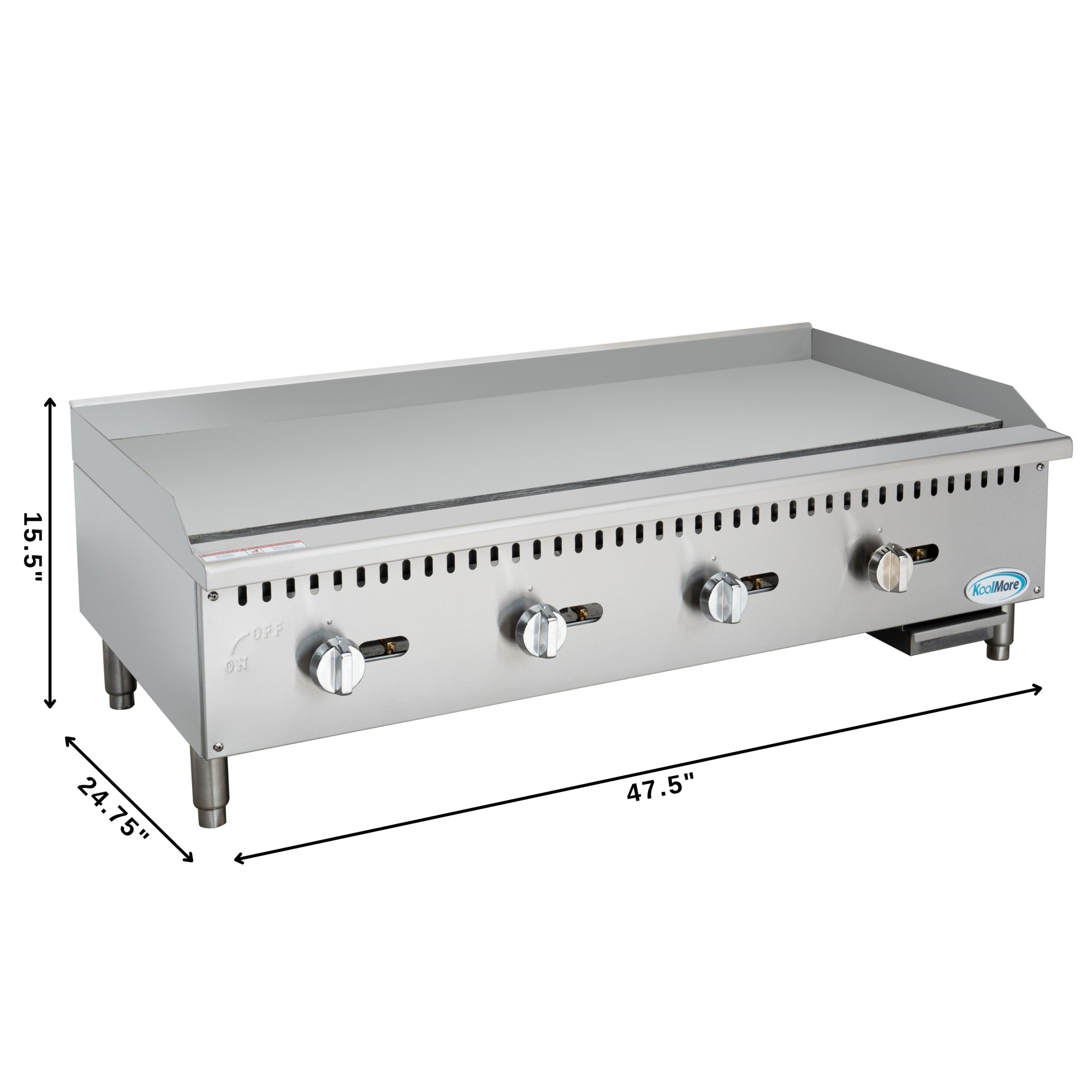 48 in. Natural Gas 4-Burner Griddle with 120,000 BTUs in Stainless-Steel