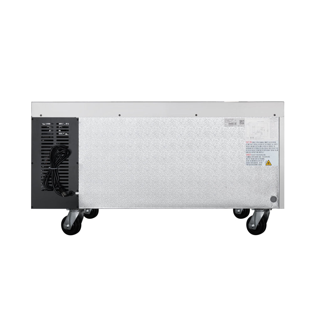 48 in. Commercial Chef Base Refrigerator Storage Cabinet for Cold Foods, Fresh Ingredients, and Condiments, Refrigerated Pull-Out Drawers, Rolling Caster Wheels, ETL Listed
