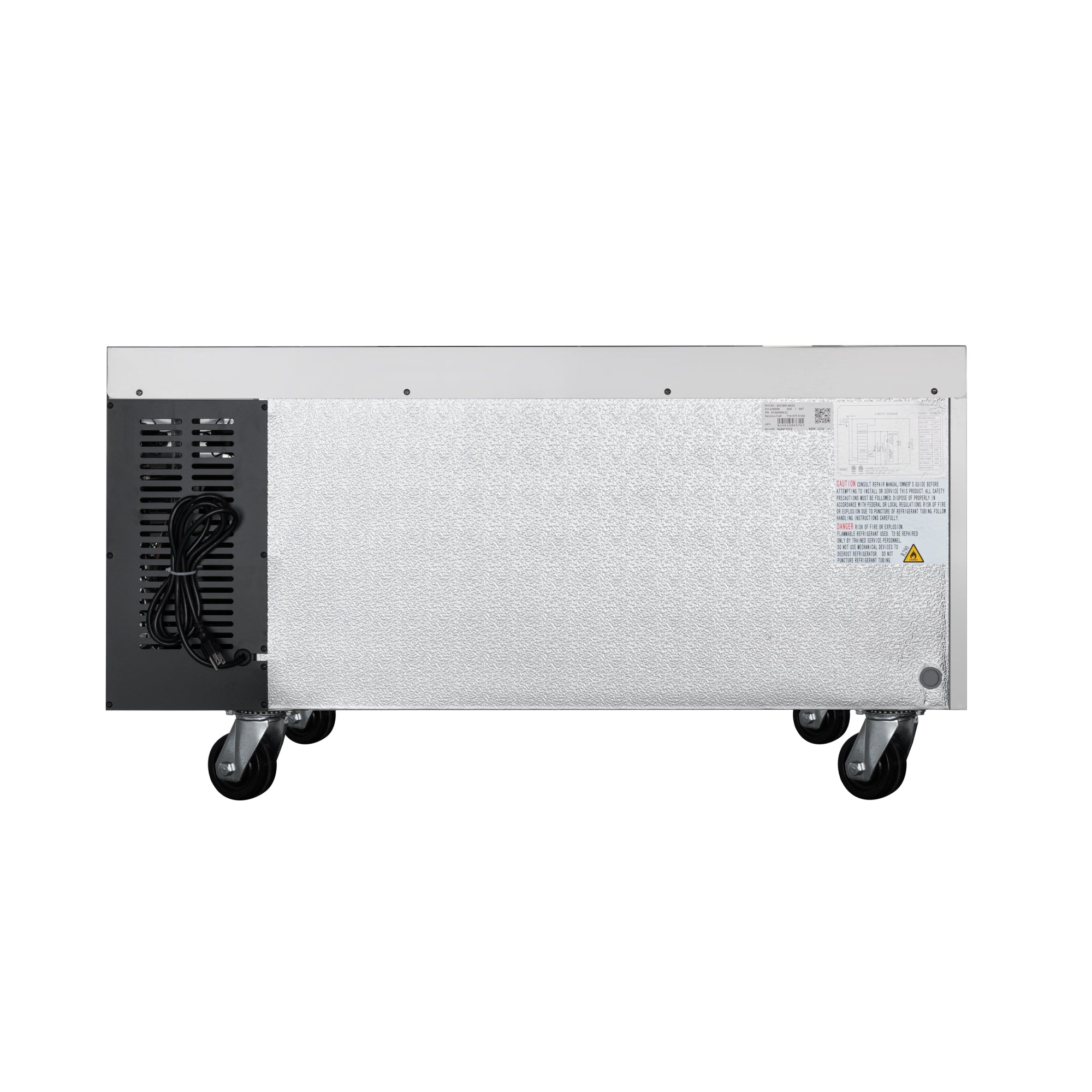 48 in. Commercial Chef Base Refrigerator Storage Cabinet for Cold Foods, Fresh Ingredients, and Condiments, Refrigerated Pull-Out Drawers, Rolling Caster Wheels, ETL Listed