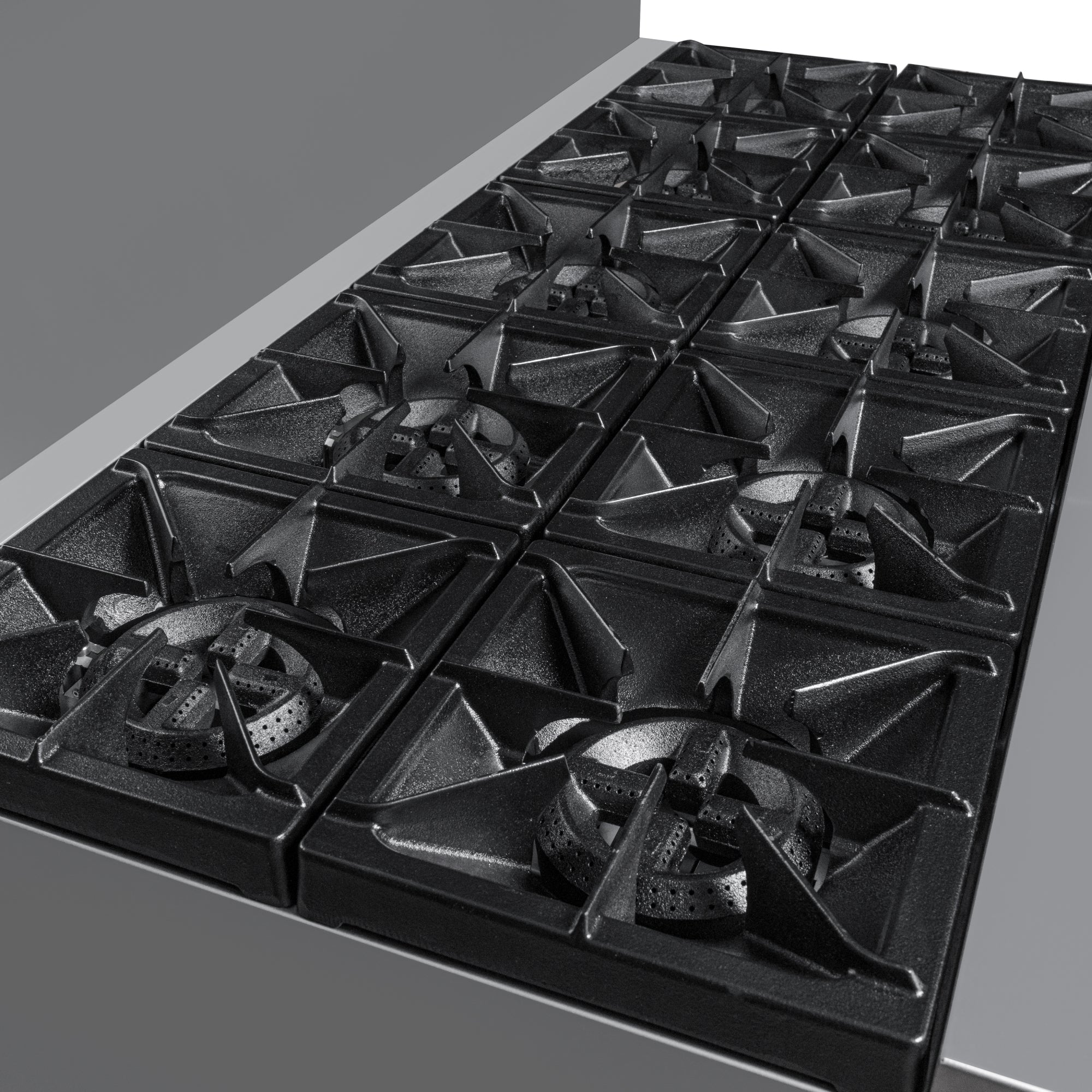 60 in. Commercial 10 Burner Natural Gas Range in Stainless-Steel