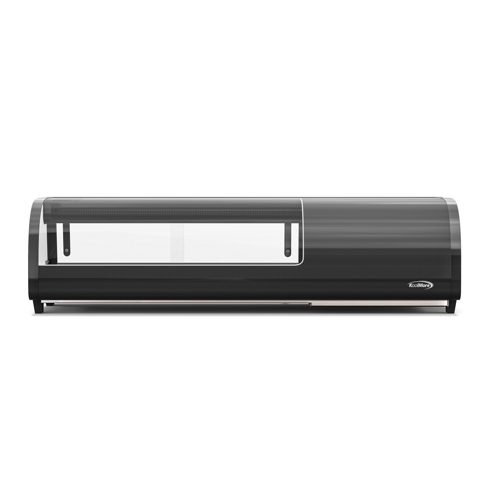 46 in. Glass Sushi Countertop Display Refrigerator with 4 Stainless Steel Trays in Black