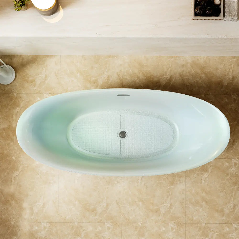 Empava Soaking Tub 67" Freestanding 78 Gal. Center Drain New
