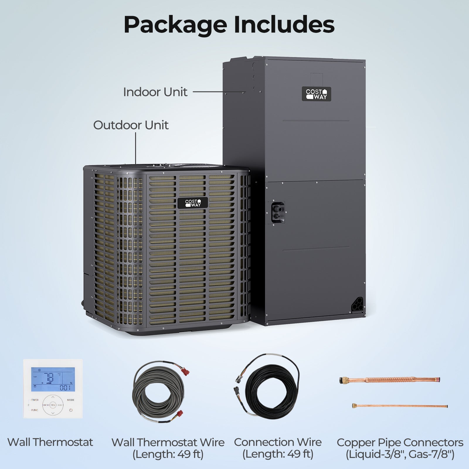 Costway 5 Ton 17 SEER2 High-Performance Heat Pump System 158762439 New