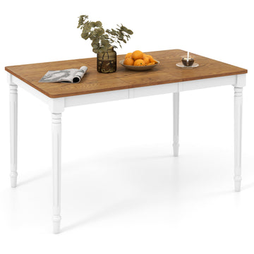 Costway 5-in-1 Dining Room Set Extendable Table 4 Chairs Electric Fireplace Media Console Bamboo Sideboard 97268298 New