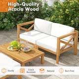 Costway 5-Piece Outdoor Conversation Furniture Set 3 Chairs Ottoman Coffee Table White 23895761 New