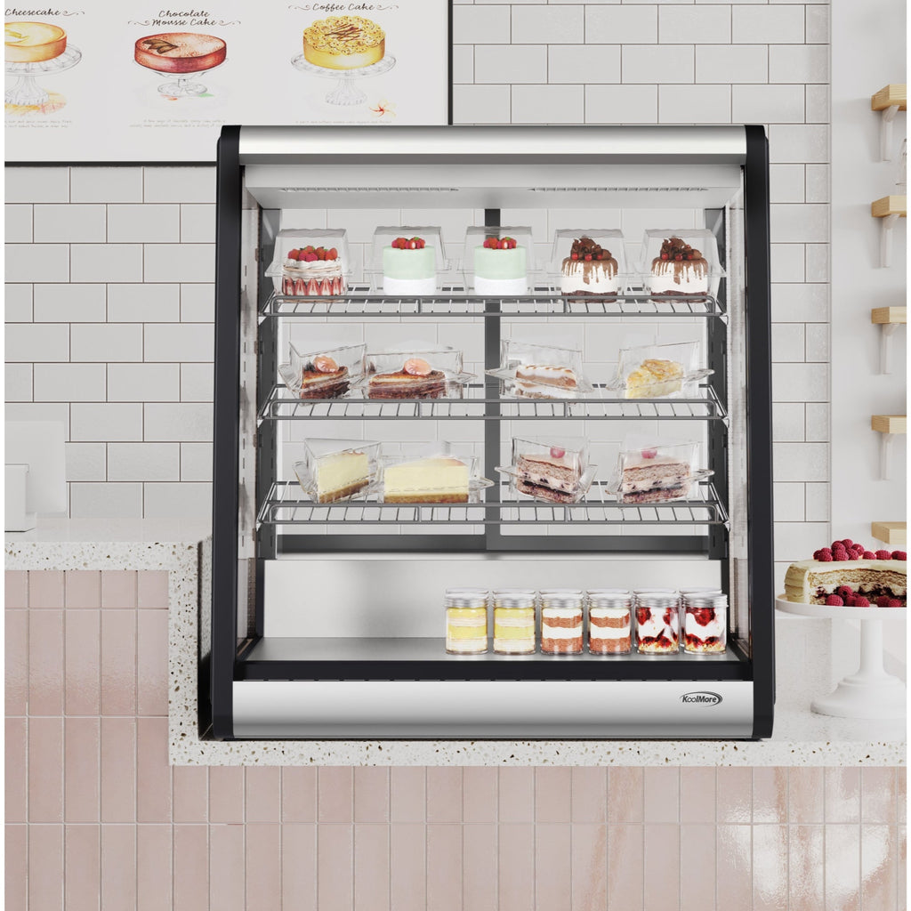 31 in. 4-Tier Commercial Countertop Display Refrigerator in Stainless-Steel