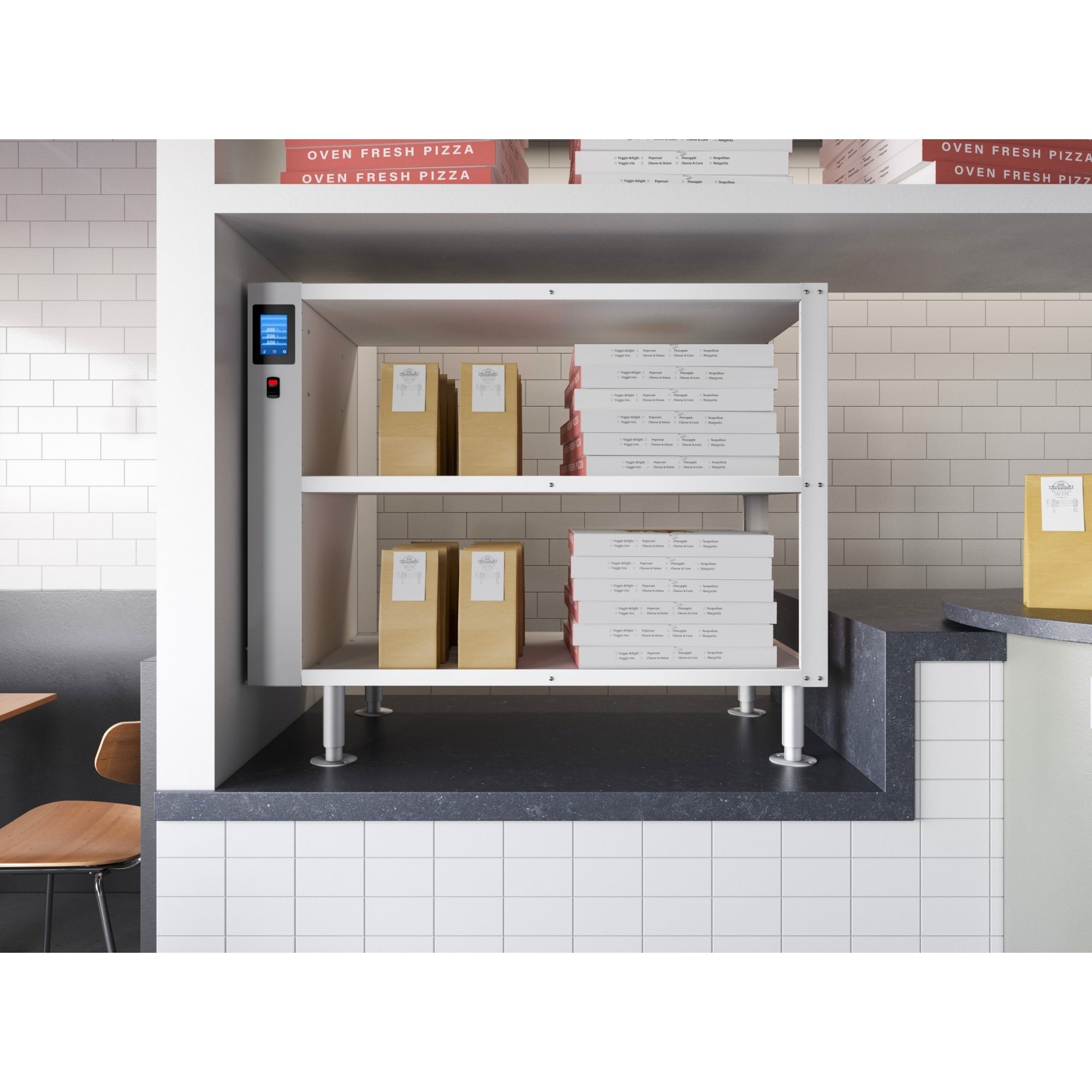 Three-Shelve Commercial Take Out Warmer Cabinet with Touch Screen in Stainless-Steel, UL and NSF Listed
