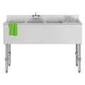 48 in. Three-Compartment Commercial Under-Bar Sink with 3 in. Backsplash, Right Drainboard and Low Lead Faucet, NSF Certified in Stainless Steel