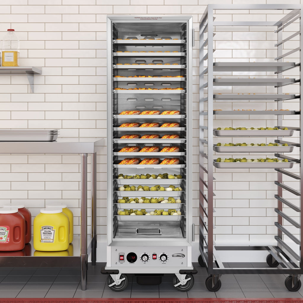 33 in. Commercial Non-Insulated Glass Door Heated Holding/Proofing Cabinet with 36-Pan Capacity in Silver