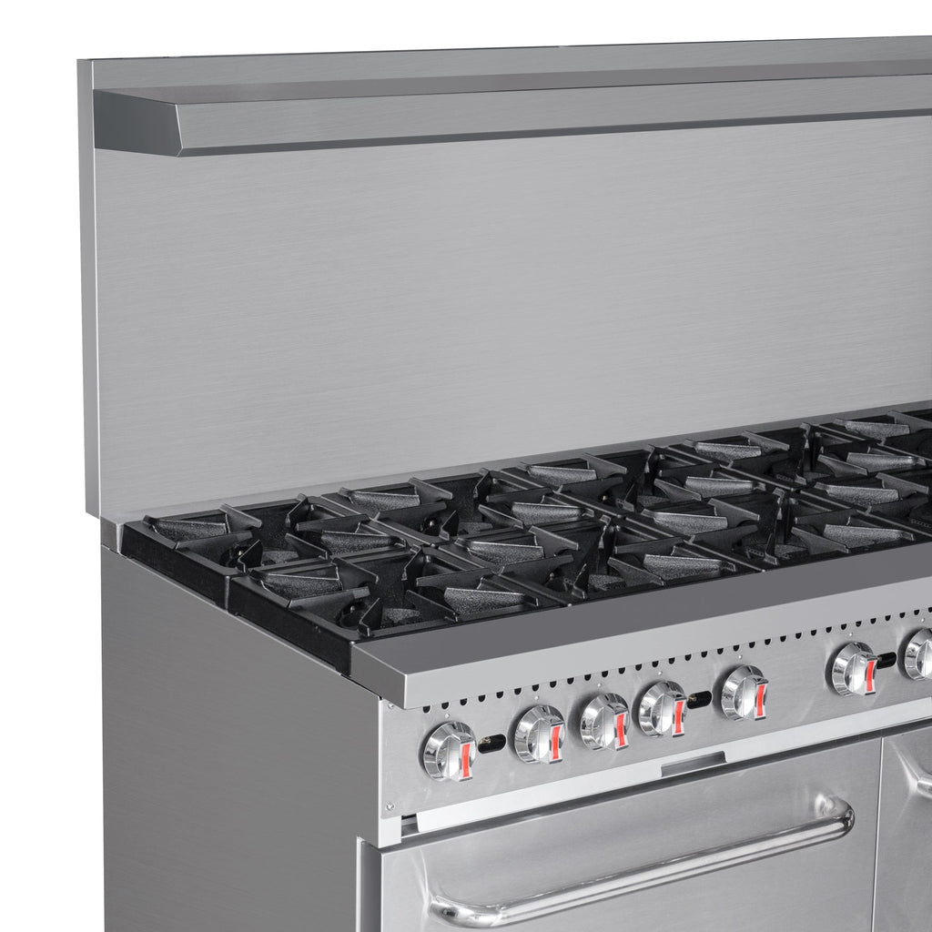 60 in. Commercial 10 Burner Natural Gas Range in Stainless-Steel