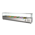 71 in. Eight Pan Refrigerated Countertop Condiment Prep Station