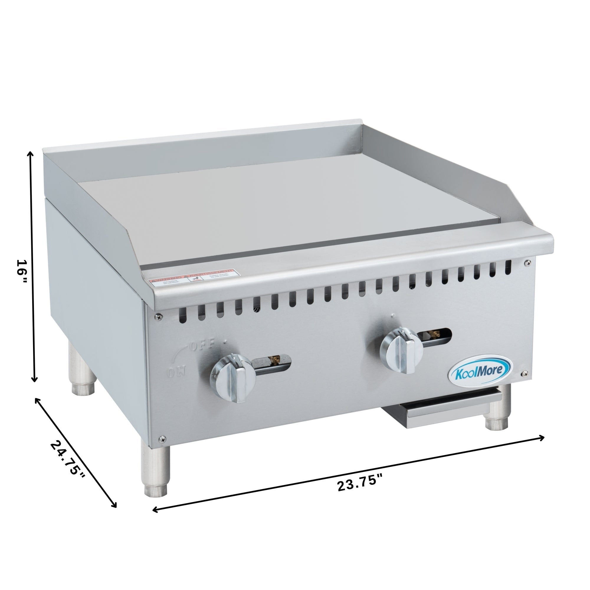24 in. Natural Gas 2-Burner Griddle with 60,000 BTU in Stainless-Steel
