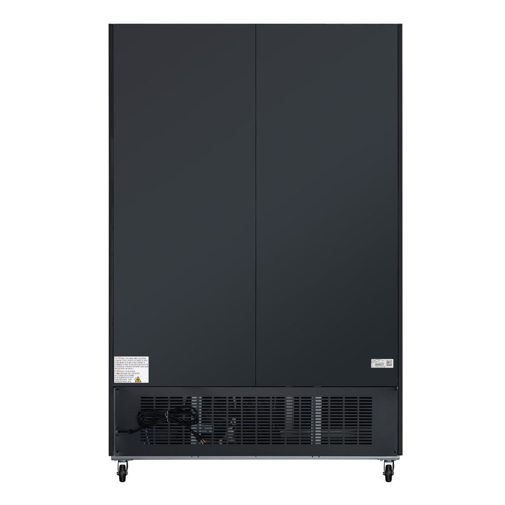 53 in. Commercial Merchandiser Refrigerator with Two Swinging Glass Doors,45 cu. ft. and LED Lighting in Black