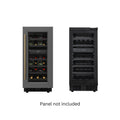 KoolMore Reserve 15 in. Under-Counter Panel Ready Dual Zone Built-in Wine Cooler with Black Shelves and 23 Bottle Capacity in Black