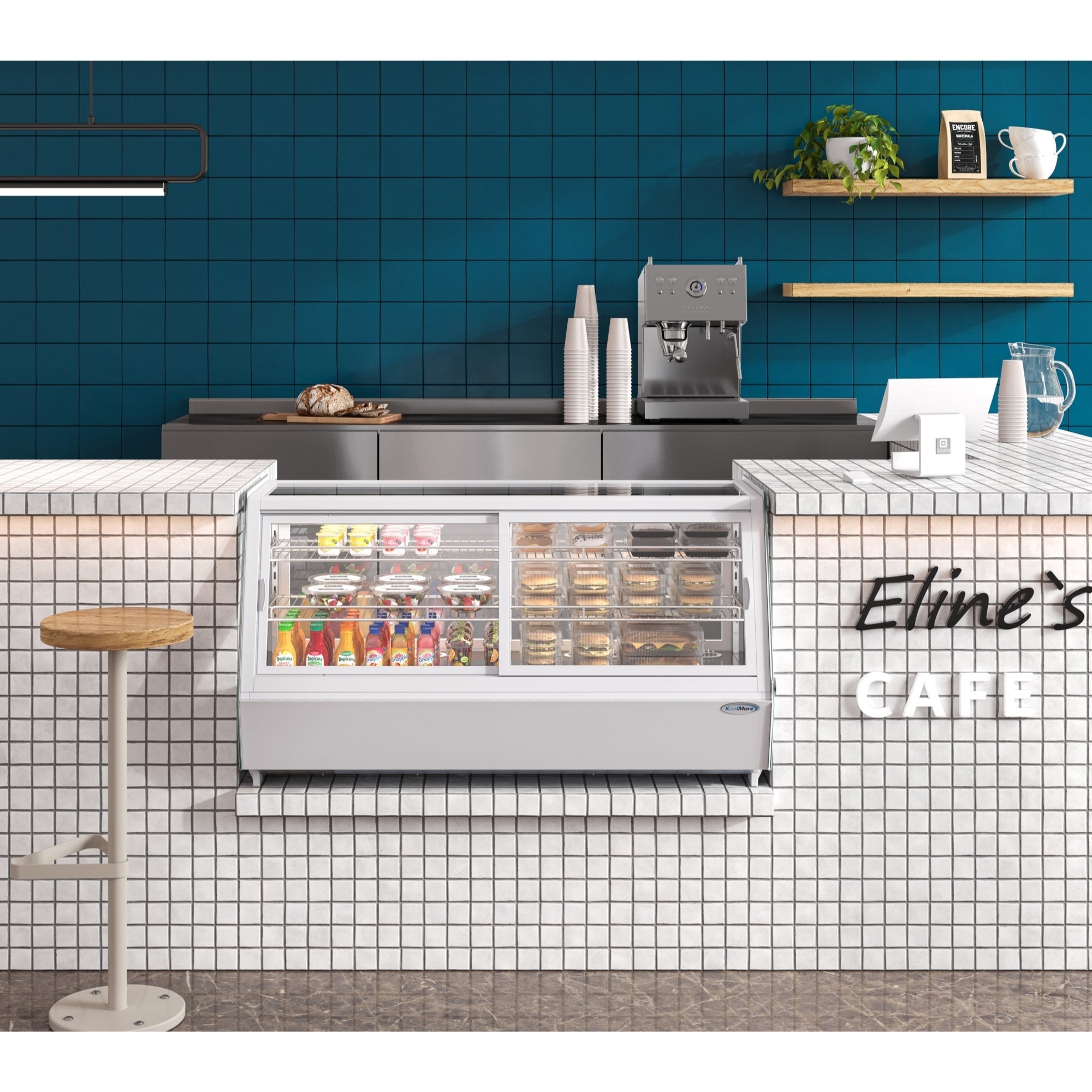 48 in. Self-Service Countertop Display Refrigerator in White