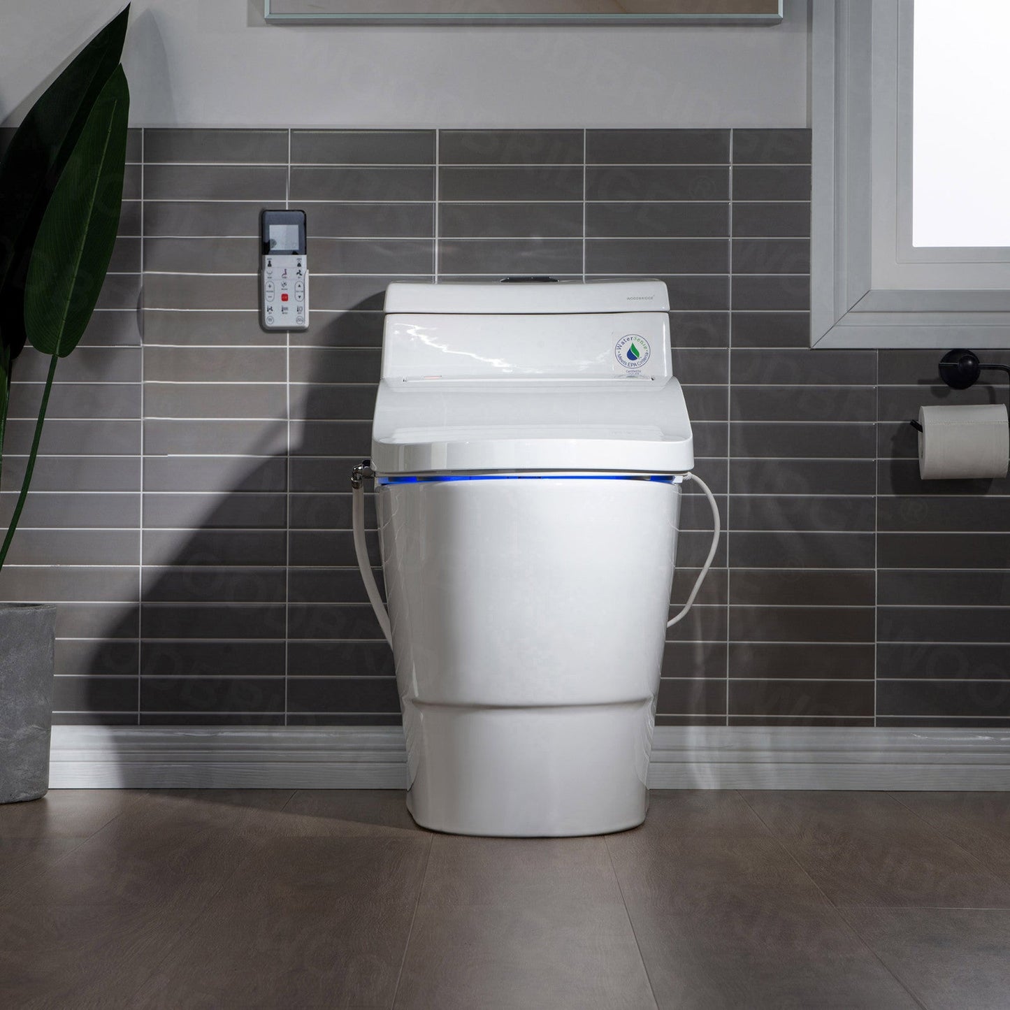 WOODBRIDGE T-0008 Toilet with Advanced Bidet Seat Dual Flush 1/1.6 GPF Temp Control Heated Seat New