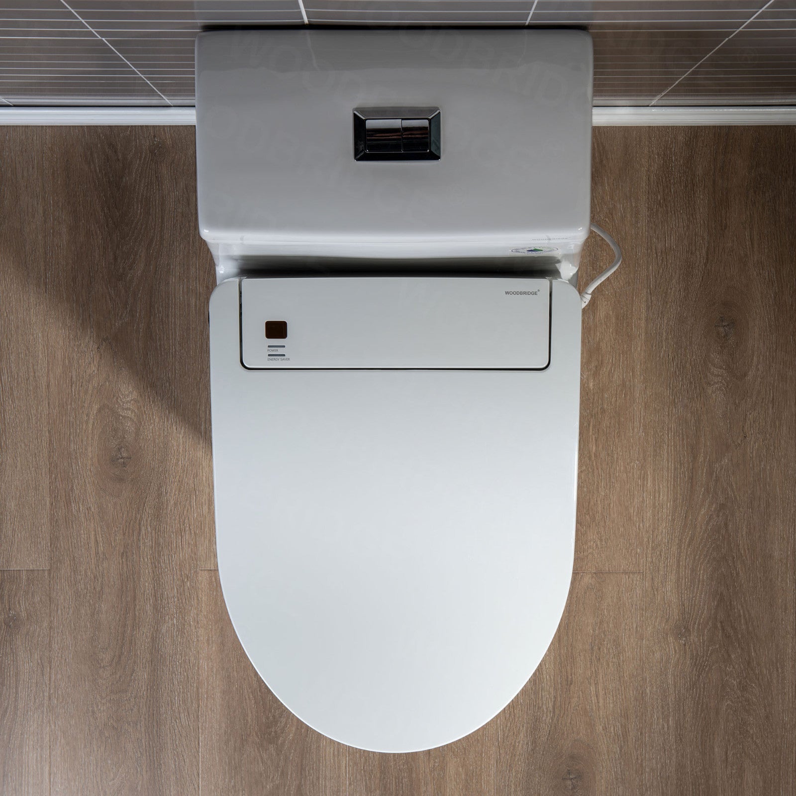 WOODBRIDGE T-0008 Toilet with Advanced Bidet Seat Dual Flush 1/1.6 GPF Temp Control Heated Seat New