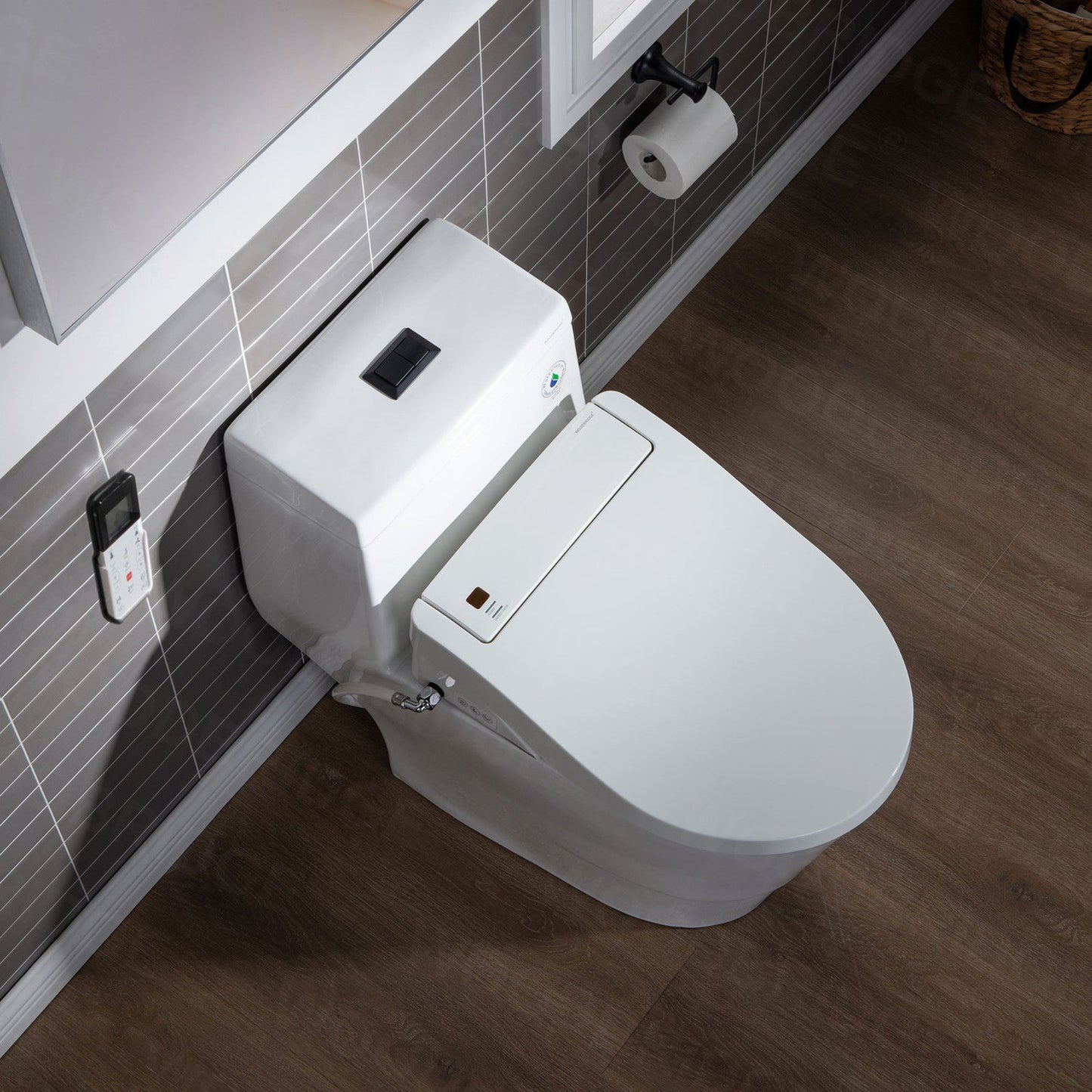 WOODBRIDGE T-0008 Toilet with Advanced Bidet Seat Dual Flush 1/1.6 GPF Temp Control Heated Seat New