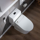 WOODBRIDGE T-0008 Toilet with Advanced Bidet Seat Dual Flush 1/1.6 GPF Temp Control Heated Seat New