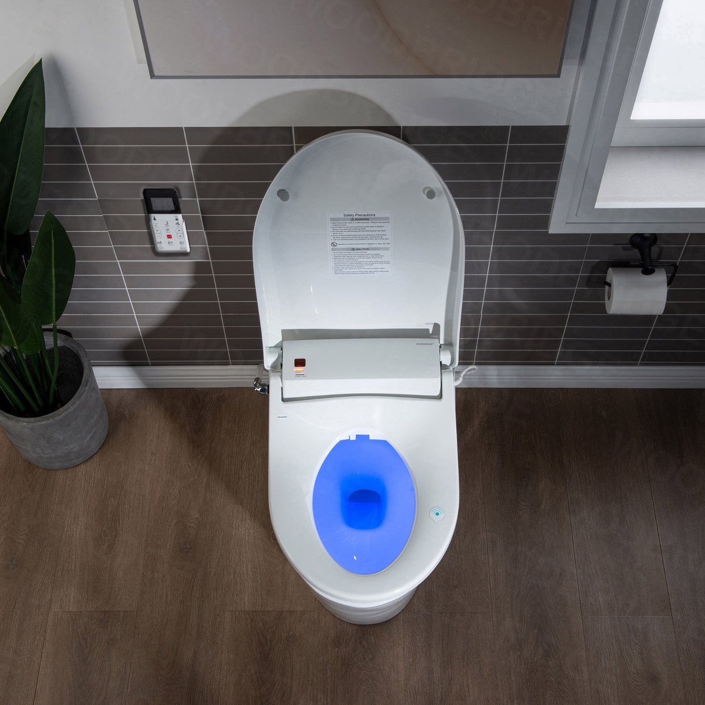 WOODBRIDGE T-0008 Toilet with Advanced Bidet Seat Dual Flush 1/1.6 GPF Temp Control Heated Seat New