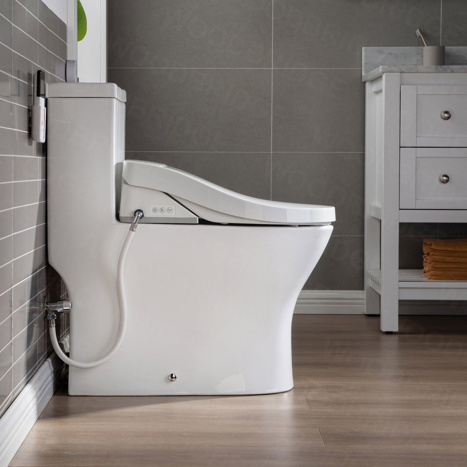 WOODBRIDGE T-0022 Luxury Toilet 1.28 GPF Elongated One Piece with Advanced Bidet Seat New
