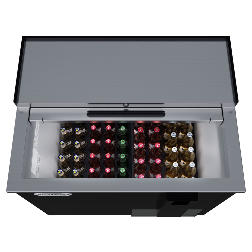 36 in. Commercial Bottle Cooler in Black with Built-In Opener, ETL Listed, 9 cu. ft.