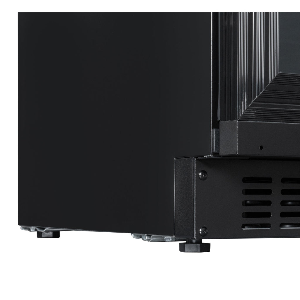 KoolMore Reserve 24 in. Under-Counter Panel Ready Dual Zone Built-in Wine Cooler with Black Shelves and 45 Bottle Capacity in Black