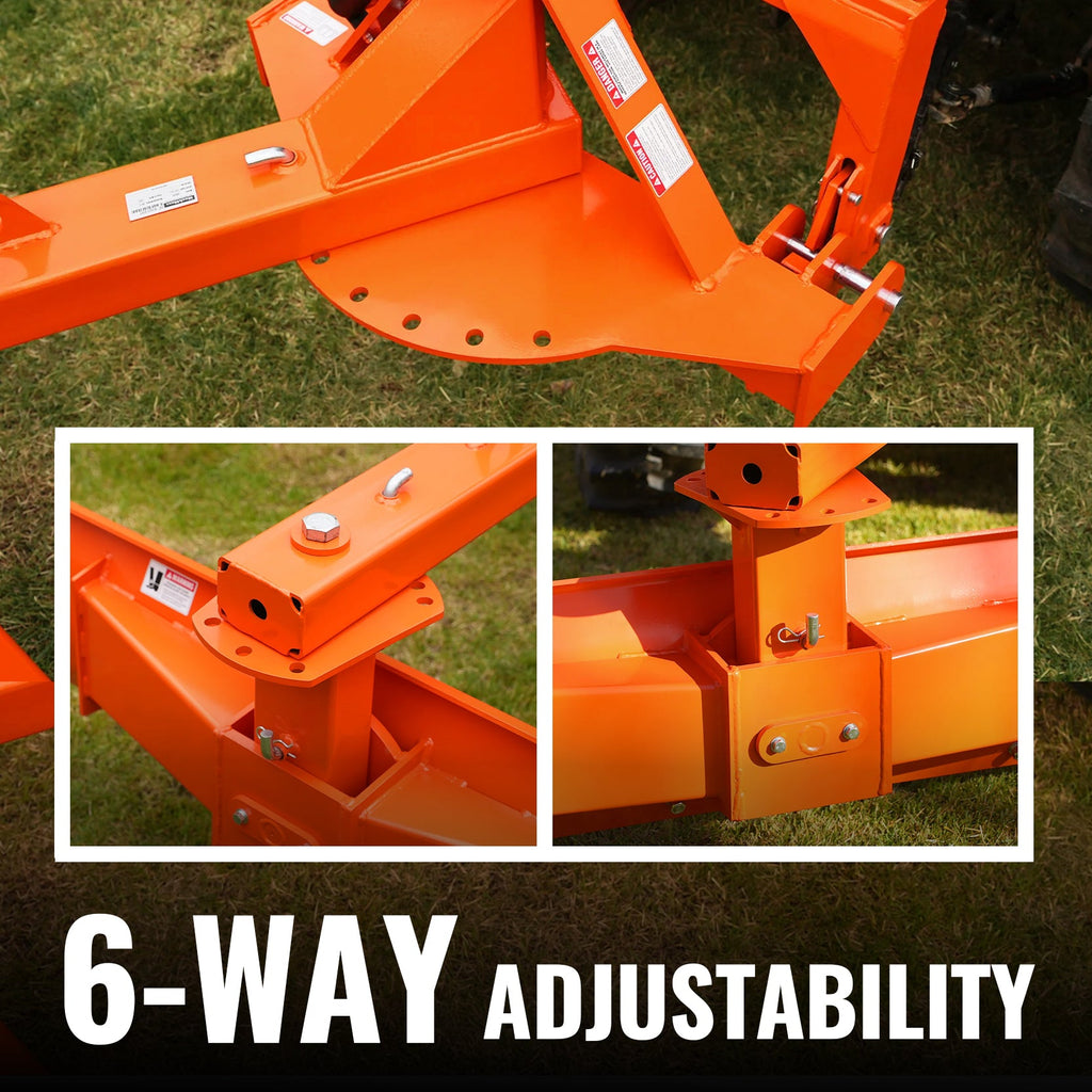 60" Heavy Duty 6-Way Rear Blade 3 Point Hitch Tractor Attachment,  RB60SE