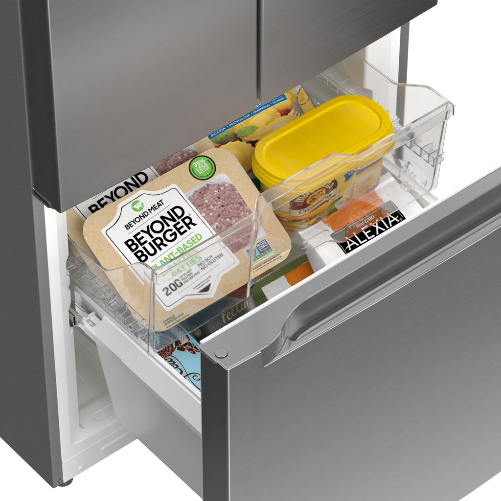 18.5 cu. ft. Stainless-Steel French Door Refrigerator in Silver