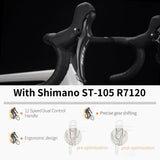 SAVADECK Carbon Fiber Road Bike, Hydraulic Oil Disc Bike with Carbon Fiber Frame and Wheelset, Lightweight Full Carbon Racing Bicycle with Shimano R7120 24S Shift Set for Adults(Black,51cm)