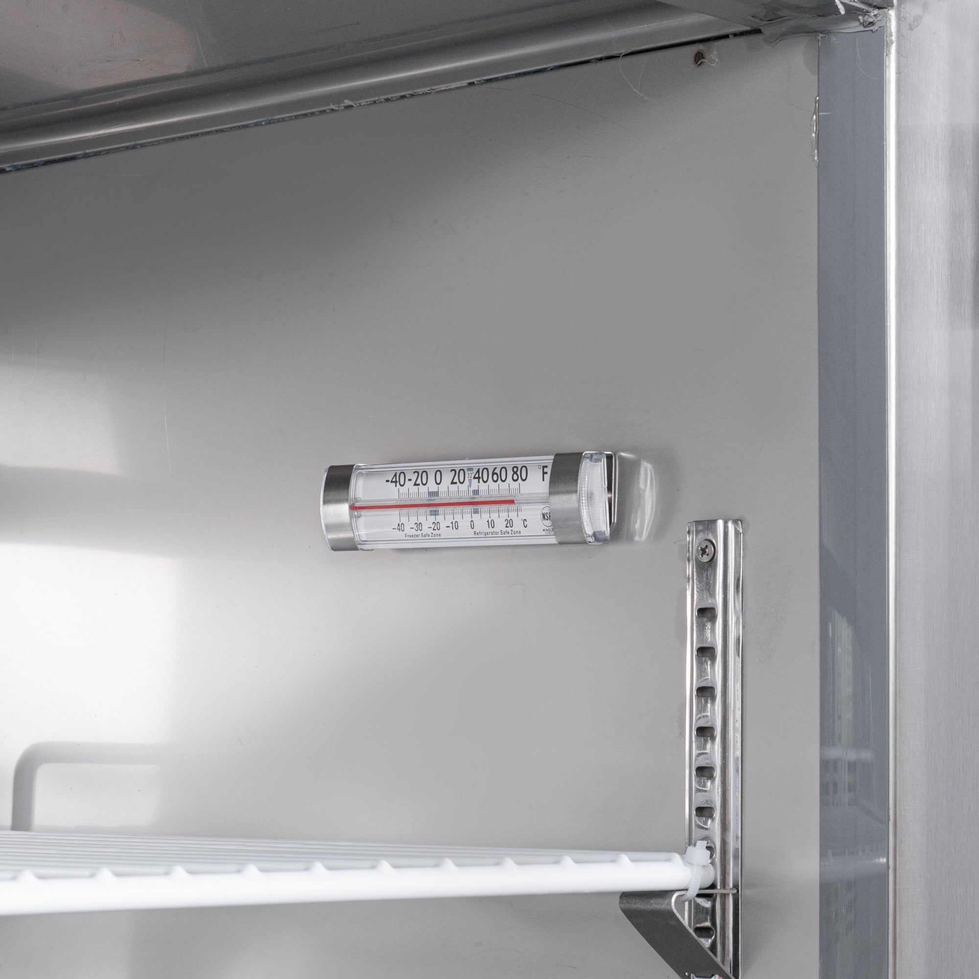 60 in. Two-Door Commercial Undercounter Freezer in Stainless Steel with Casters, ETL Listed