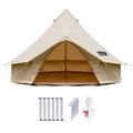 Happybuy Canvas Bell Tent, 4 Seasons Breathable 100% Cotton Canvas Yurt Tent - w/Stove Jack, 13.1ft / 4m Luxury Glamping Tent Waterproof Canvas Tents for Family Camping Outdoor Hunting Party