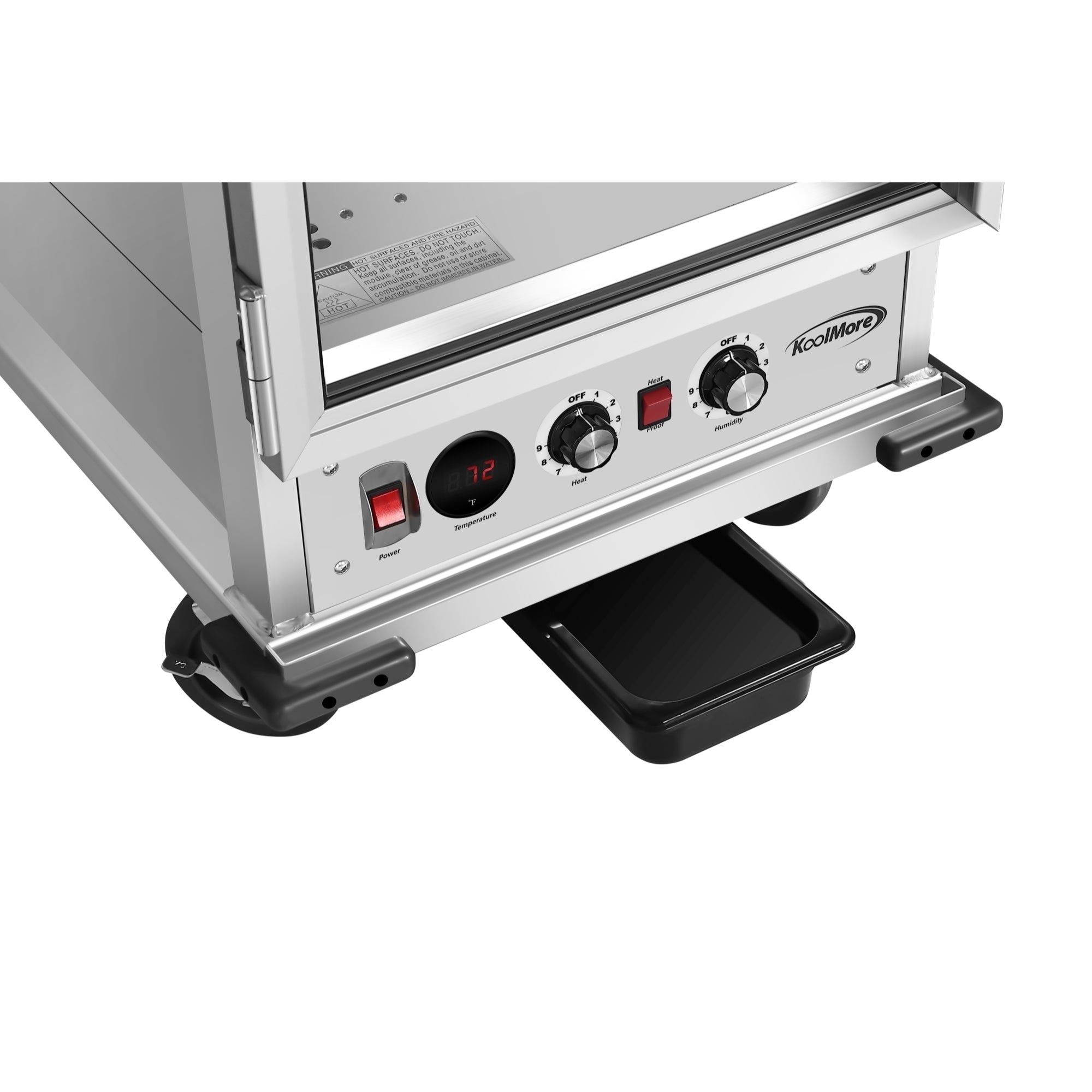33 in. Commercial Non-Insulated Half Size Heated Holding/Proofing Cabinet with Glass Door and 12-Pan Capacity in Silver