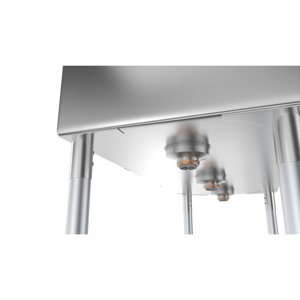 55 in. Three Compartment Stainless Steel Commercial Sink with Drainboard, Bowl Size 12"x 16"x 10"