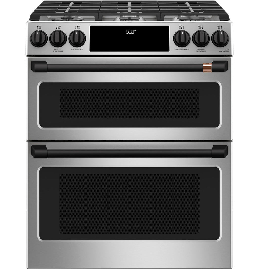 CAFÉ™ 30" Smart Slide-In, Front-Control, Dual-Fuel, Double-Oven Range with Convection