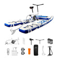 Spatium Fishing Water Bikes 2.0,Pedal Drive Water Bike Inflatable Float Adults & Youth Fishing/Cruise on Water More Stable+Mat Dark Blue Water Bikes for Lake