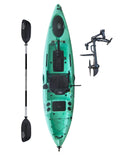 Brooklyn 12.0 Pro Single Propeller Pedal Kayak by BKC, 12 ft Sit-On-Top Fishing Kayak, Hands-Free Pedal Drive, Rudder Steering, 70 lb Hull, Rod Holders & Large Storage (Teal)