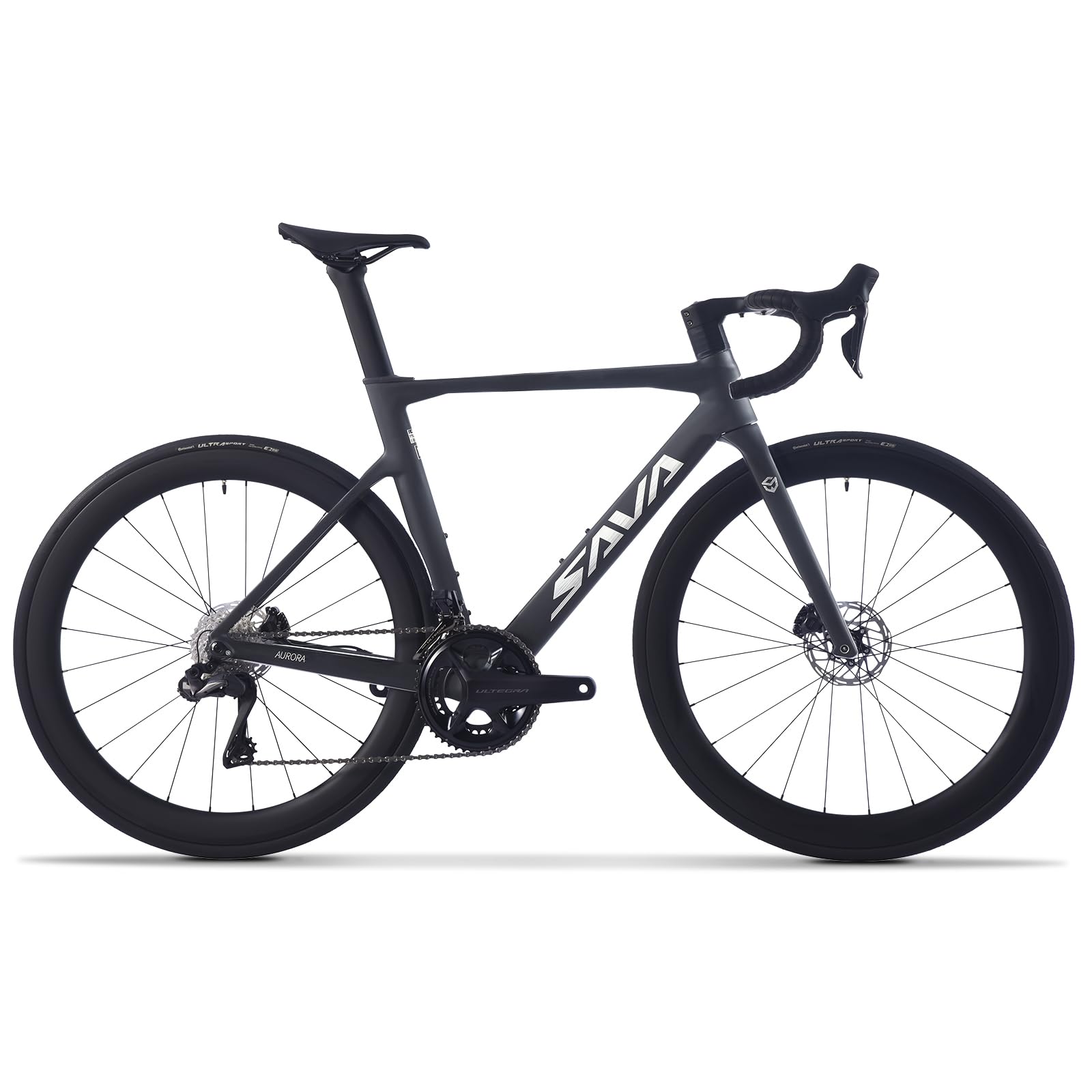 SAVADECK Carbon Siber Road Bike, 24 Speeds Shifting Road Bicycle with Shimano Ultegra Di2 8170 Groupset, Carbon Race Bike with Carbon Frame and Carbon Wheelset Disc Brake for Adult(Black,51cm)
