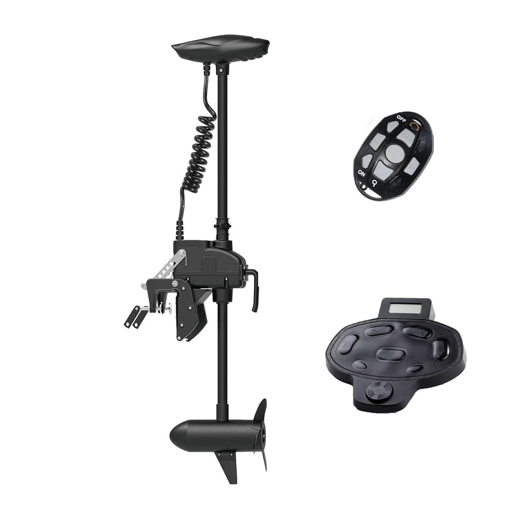 AQUOS Haswing CaymanT Transom Trolling Motor with Wireless Remote & Wireless Foot Control- 55 Lb. Thrust, 39 in. Shaft, Saltwater & Freshwater