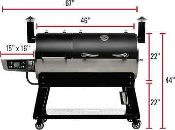 recteq DualFire 1200 Wood Pellet Smoker Grill, Wi-Fi Electric Pellet Grills, Dual Chambers for Hot and Fast + Low and Slow Cooking, DualFire 1200 + BBQ Master Bundle