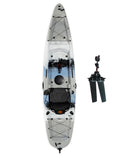 Upgraded Brooklyn 12.0 Single Pedal Kayak by BKC, Lightweight 12-Foot Sit-On-Top Pedal-Drive Kayak with Rudder, Stable Fishing & Touring Design, 440 lb Capacity, Storage Hatches (Storm Surge)