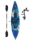 Upgraded Brooklyn 12.0 Pro Pedal Drive Propeller Kayak by BKC, 12 ft Hands-Free Single Fishing Kayak, Rudder Steering, 70 lb Hull, Watertight Storage & Adjustable Seat