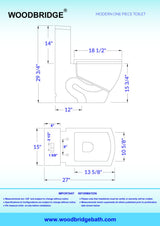 WOODBRIDGE B0921 Toilet Square One Piece Dual Flush 1/1.6 GPF Soft Close Seat New