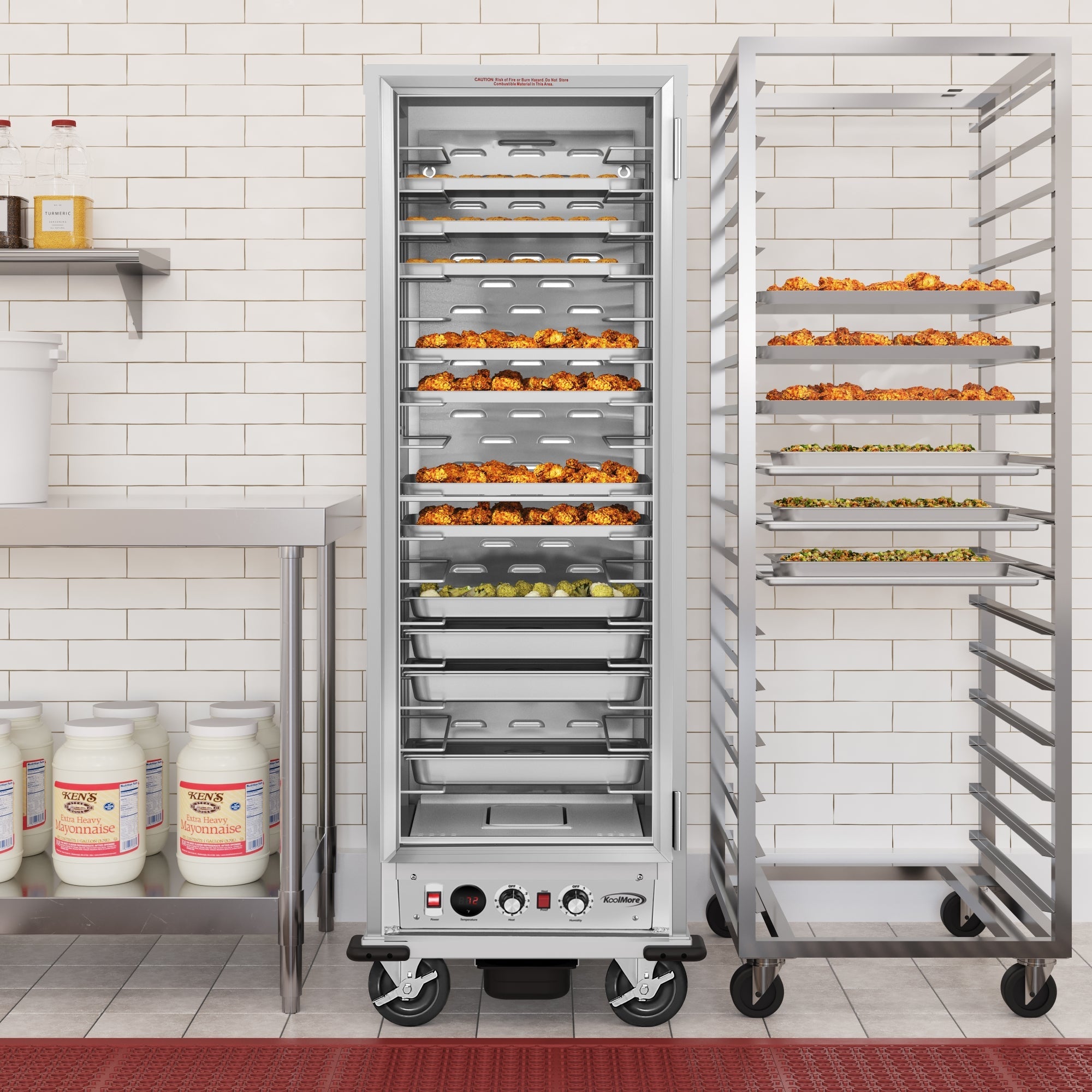 33 in. Commercial Insulated Heated Holding/Proofing Cabinet with Glass Door and Wire Racks in Silver