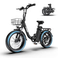 GOKEEP Folding Electric Bike, 1300W Peak Motor, 75 Miles PAS Range, 52V 13Ah Removable Battery, 20" Fat Tire & Front Suspension Electric Bicycles, 20MPH 7-Speed Commuter Ebike, UL2849 Certified, Black