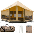 WHITEDUCK Altimus Canvas Tent with Stove Jack, Waterproof, 4 Season Luxury Camping and Glamping Tent Outdoor (Sandstone Beige, Water Repellent, 14')