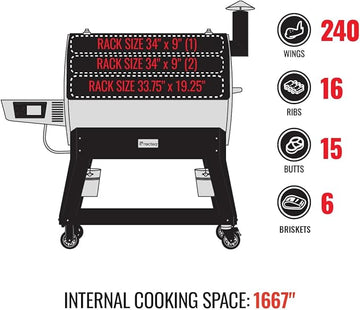 recteq Pellet Grill Smoker - Flagship 1600, Wood Pellet Smoker, BBQ, Wi-Fi Smart Grill, 1600 Sq. In. Cook Space, 40 lbs Hopper, Grilling Basics Bundle