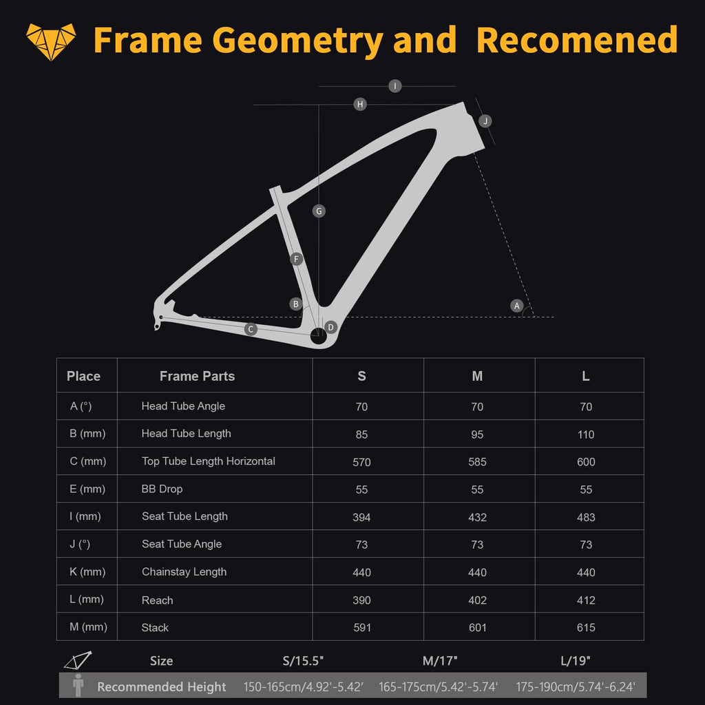 TRIFOX Carbon Fiber Mountain Bike with Shimano M6100 Deore Groupset 12-Speed,Carbon Fiber Frame,Hydraulic Fork 130mm Travel,29er Mountain Bike for Adult 17/19 inch (Obsidian Yellow, 29er * 19 inch)