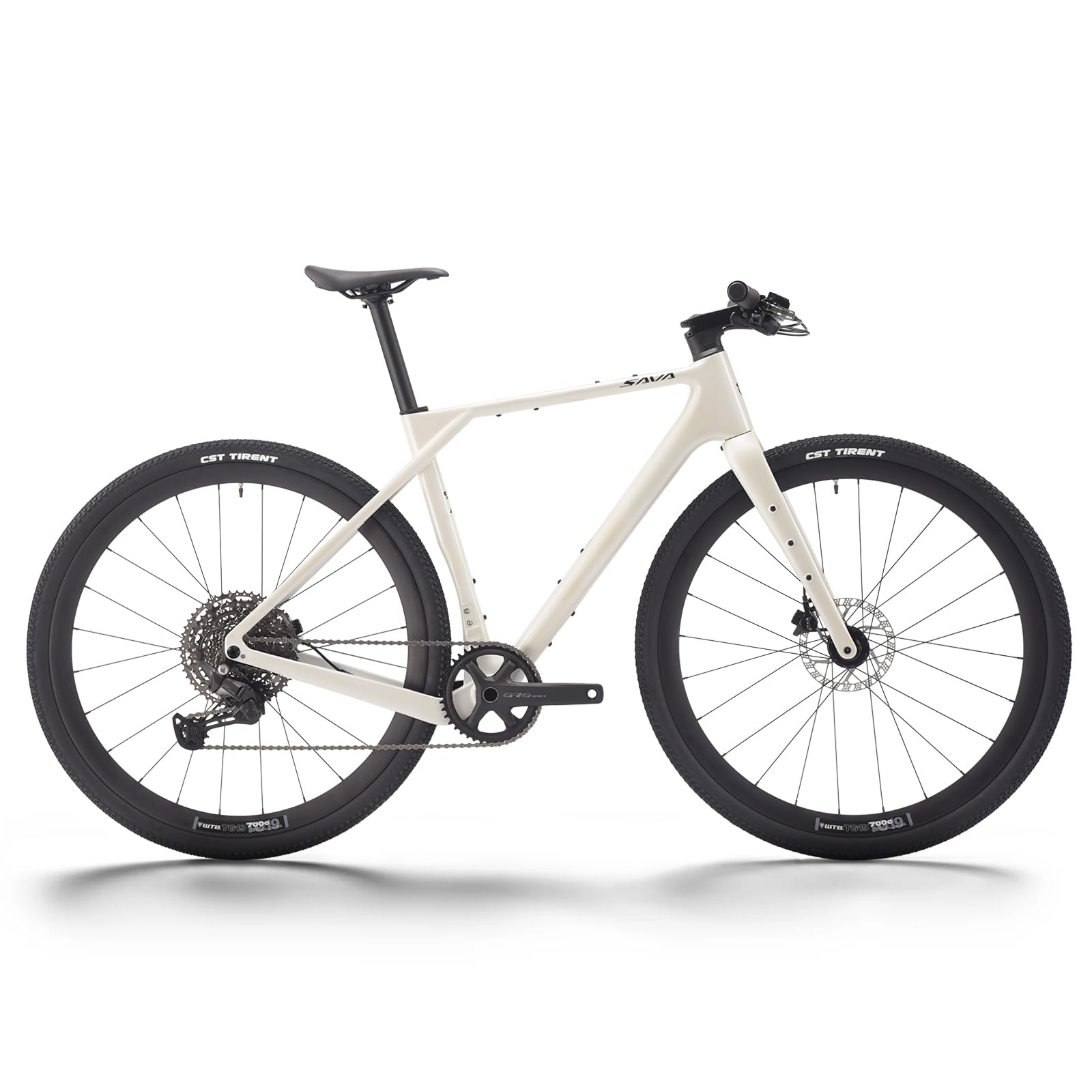 SAVADECK Carbon Gravel Bike - T800 Carbon Frame & Fork | Shimano U6000 11-Speed Groupset | Hydraulic Disc Brakes | 700CX40mm All-Terrain Tires | Men & Women Road/Off-Road Bicycle (White, 53cm)
