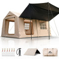 13'x10' Inflatable Camping Tents with Blackout Canopy, Large Inflatable Tent 10-12 Person, 4 Season Blow up Tents for Camping with Stove Jack, Waterproof Inflatable Hot Tent for Camping Outdoors